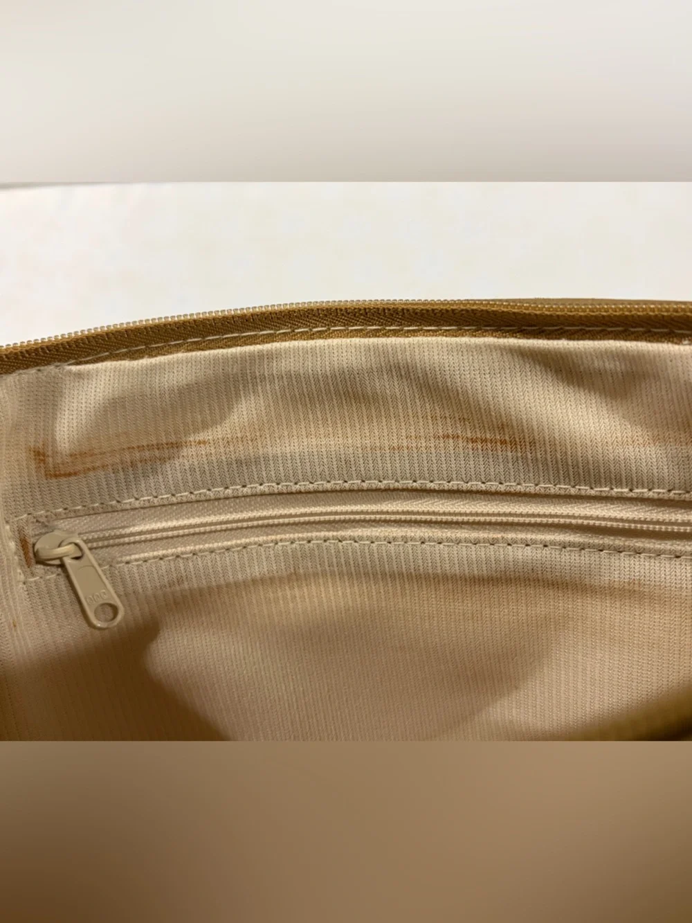 Cream and Tan‎ Crossbody Bag with Subtle Pattern